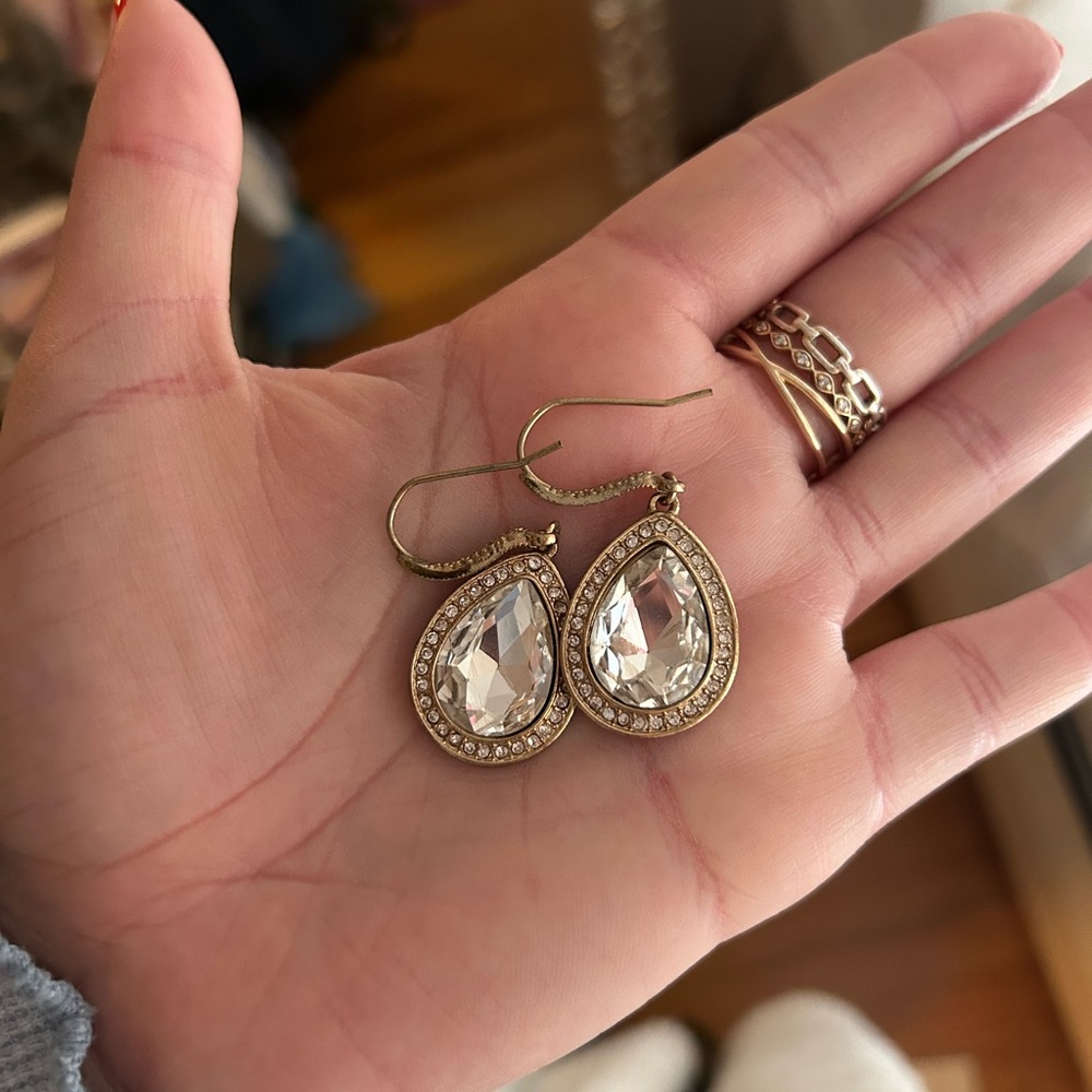 Elegant Gold and Silver Teardrop Earrings